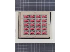 1920, Germania 5 M., 60 Stück in Kleinbogen, ein Bogen links durchgezähnt, gefaltet, angetrennt bzw. Falze im Kleinbogenrand,