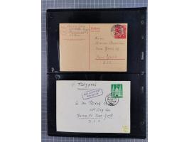 1948/49, ca. 80 Briefe,Karten und Ganzsachen mit Bauten-Frankaturen, dabei oft Auslandspost mit vielen Luftpost-Frankaturen i