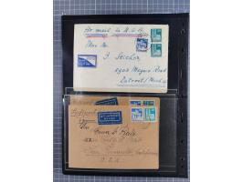 1948/49, ca. 80 Briefe,Karten und Ganzsachen mit Bauten-Frankaturen, dabei oft Auslandspost mit vielen Luftpost-Frankaturen i