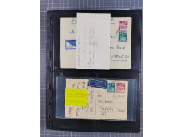 1948/49, ca. 80 Briefe,Karten und Ganzsachen mit Bauten-Frankaturen, dabei oft Auslandspost mit vielen Luftpost-Frankaturen i