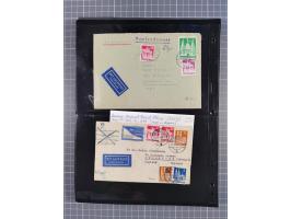 1948/49, ca. 80 Briefe,Karten und Ganzsachen mit Bauten-Frankaturen, dabei oft Auslandspost mit vielen Luftpost-Frankaturen i