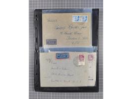 1948/49, ca. 80 Briefe,Karten und Ganzsachen mit Bauten-Frankaturen, dabei oft Auslandspost mit vielen Luftpost-Frankaturen i