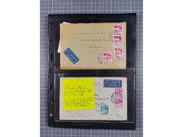 1948/49, ca. 80 Briefe,Karten und Ganzsachen mit Bauten-Frankaturen, dabei oft Auslandspost mit vielen Luftpost-Frankaturen i