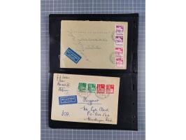 1948/49, ca. 80 Briefe,Karten und Ganzsachen mit Bauten-Frankaturen, dabei oft Auslandspost mit vielen Luftpost-Frankaturen i