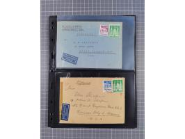 1948/49, ca. 80 Briefe,Karten und Ganzsachen mit Bauten-Frankaturen, dabei oft Auslandspost mit vielen Luftpost-Frankaturen i