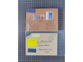 1948/49, ca. 80 Briefe,Karten und Ganzsachen mit Bauten-Frankaturen, dabei oft Auslandspost mit vielen Luftpost-Frankaturen i