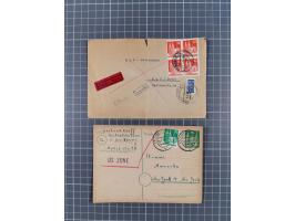 1948/49, ca. 80 Briefe,Karten und Ganzsachen mit Bauten-Frankaturen, dabei oft Auslandspost mit vielen Luftpost-Frankaturen i