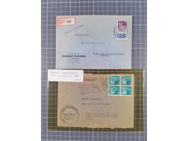 1948/49, ca. 80 Briefe,Karten und Ganzsachen mit Bauten-Frankaturen, dabei oft Auslandspost mit vielen Luftpost-Frankaturen i