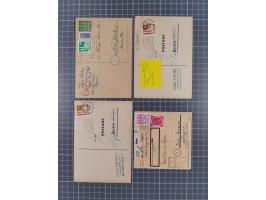 1948/49, ca. 80 Briefe,Karten und Ganzsachen mit Bauten-Frankaturen, dabei oft Auslandspost mit vielen Luftpost-Frankaturen i