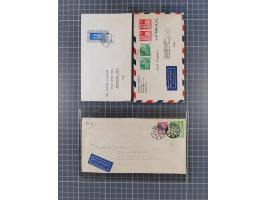 1948/49, ca. 80 Briefe,Karten und Ganzsachen mit Bauten-Frankaturen, dabei oft Auslandspost mit vielen Luftpost-Frankaturen i