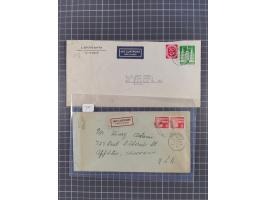 1948/49, ca. 80 Briefe,Karten und Ganzsachen mit Bauten-Frankaturen, dabei oft Auslandspost mit vielen Luftpost-Frankaturen i