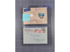 1946/49, fast 30 Briefe und Karten mit Schwerpunkt bei den Luftpost-Briefen in die USA. Dabei unterschiedliche Frankaturen mi