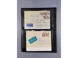 1946/49, fast 30 Briefe und Karten mit Schwerpunkt bei den Luftpost-Briefen in die USA. Dabei unterschiedliche Frankaturen mi