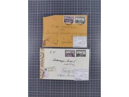 1941/44 (ca.), rund 70 Briefe, Karten und Ganzsachen (teilweise gelocht) fast ausschließlich Bedarfspost mit Einschreiben, Ze