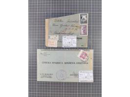 1941/44 (ca.), rund 70 Briefe, Karten und Ganzsachen (teilweise gelocht) fast ausschließlich Bedarfspost mit Einschreiben, Ze