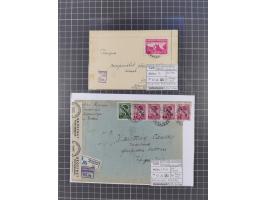 1941/44 (ca.), rund 70 Briefe, Karten und Ganzsachen (teilweise gelocht) fast ausschließlich Bedarfspost mit Einschreiben, Ze