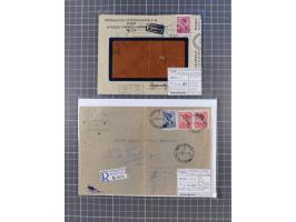 1941/44 (ca.), rund 70 Briefe, Karten und Ganzsachen (teilweise gelocht) fast ausschließlich Bedarfspost mit Einschreiben, Ze