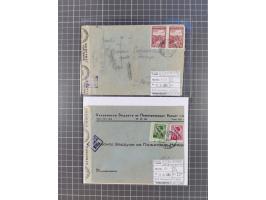 1941/44 (ca.), rund 70 Briefe, Karten und Ganzsachen (teilweise gelocht) fast ausschließlich Bedarfspost mit Einschreiben, Ze