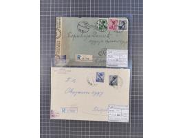 1941/44 (ca.), rund 70 Briefe, Karten und Ganzsachen (teilweise gelocht) fast ausschließlich Bedarfspost mit Einschreiben, Ze