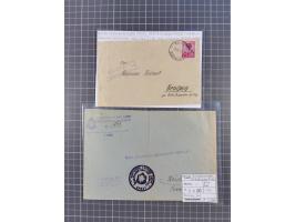 1941/44 (ca.), rund 70 Briefe, Karten und Ganzsachen (teilweise gelocht) fast ausschließlich Bedarfspost mit Einschreiben, Ze