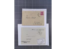 1941/44 (ca.), rund 70 Briefe, Karten und Ganzsachen (teilweise gelocht) fast ausschließlich Bedarfspost mit Einschreiben, Ze