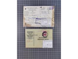 1941/44 (ca.), rund 70 Briefe, Karten und Ganzsachen (teilweise gelocht) fast ausschließlich Bedarfspost mit Einschreiben, Ze