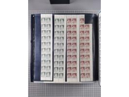 1960/75. postfrische Bogenteile der Dauerserien ab Bedeutende Deutsche, dabei Formnummern und Berlin mit u.a. Mi.-Nr. 246-49 