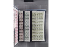 1960/75. postfrische Bogenteile der Dauerserien ab Bedeutende Deutsche, dabei Formnummern und Berlin mit u.a. Mi.-Nr. 246-49 