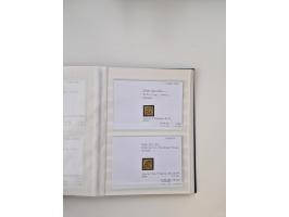 Baden bis Taxis, ungebrauchte und gestempelte Sammlungsbestand, jedes Stück mit ausführlicher Beschriftung auf Karten montier