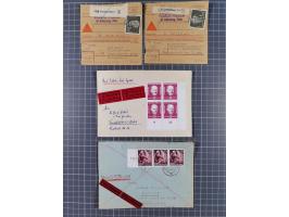 1948/70 (ca.), geschätzt über 600 Briefe, Karten und Ganzsachen, dabei R-Briefe, Einzel- und Mehrfachfrankaturen mit besseren