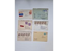 1949/70 (ca.), geschätzt über 500 Briefe und Karten, dabei R-Briefe, Einzel- und Mehrfachfrankaturen mit besseren, Paketkarte