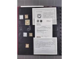 1872/75, gestempelte Sammlung mit ca. 150 Marken/Briefstücken, dabei seltene Stempel, Zufallsentwertungen, raue Zähnung, Plat