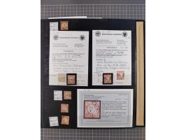 1872/75, Sammlung mit rund 200 Marken/Briefstücken und 30 Belegen, dabei zahlreiche Plattenfehler, Prägefehler, raue Zähnung,