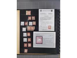 1872/75, Sammlung mit rund 200 Marken/Briefstücken und 30 Belegen, dabei zahlreiche Plattenfehler, Prägefehler, raue Zähnung,