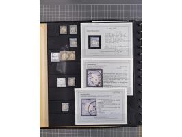 1872/75, Sammlung mit rund 200 Marken/Briefstücken und 30 Belegen, dabei zahlreiche Plattenfehler, Prägefehler, raue Zähnung,