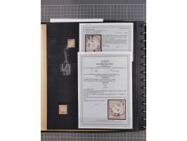 1872/75, Sammlung mit rund 200 Marken/Briefstücken und 30 Belegen, dabei zahlreiche Plattenfehler, Prägefehler, raue Zähnung,