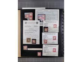 1872/75, Sammlung mit rund 200 Marken/Briefstücken und 30 Belegen, dabei zahlreiche Plattenfehler, Prägefehler, raue Zähnung,