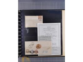 1872/75, Sammlung mit rund 200 Marken/Briefstücken und 30 Belegen, dabei zahlreiche Plattenfehler, Prägefehler, raue Zähnung,