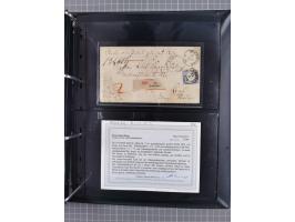 1872/75, Groschenbezirk, rund 60 Briefe und Ganzsachen, dabei viele interessante Belege, u.a. 1 (3) auf Drucksache nach Amste