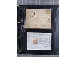 1872/75, Groschenbezirk, rund 60 Briefe und Ganzsachen, dabei viele interessante Belege, u.a. 1 (3) auf Drucksache nach Amste