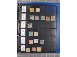 1852/65 (ca.), Sammlung der Nummernstempel ex Nr. 1 bis Nr. 415, überschlägig 700 Marken und 90 Briefe (teils Vorderseiten), 