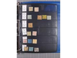 1852/65 (ca.), Sammlung der Nummernstempel ex Nr. 1 bis Nr. 415, überschlägig 700 Marken und 90 Briefe (teils Vorderseiten), 