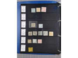 1852/65 (ca.), Sammlung der Nummernstempel ex Nr. 1 bis Nr. 415, überschlägig 700 Marken und 90 Briefe (teils Vorderseiten), 