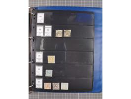 1852/65 (ca.), Sammlung der Nummernstempel ex Nr. 1 bis Nr. 415, überschlägig 700 Marken und 90 Briefe (teils Vorderseiten), 