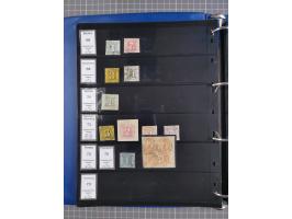 1852/65 (ca.), Sammlung der Nummernstempel ex Nr. 1 bis Nr. 415, überschlägig 700 Marken und 90 Briefe (teils Vorderseiten), 