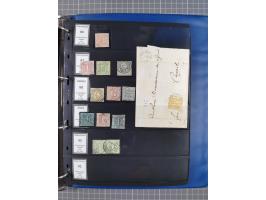 1852/65 (ca.), Sammlung der Nummernstempel ex Nr. 1 bis Nr. 415, überschlägig 700 Marken und 90 Briefe (teils Vorderseiten), 