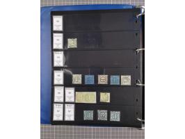 1852/65 (ca.), Sammlung der Nummernstempel ex Nr. 1 bis Nr. 415, überschlägig 700 Marken und 90 Briefe (teils Vorderseiten), 