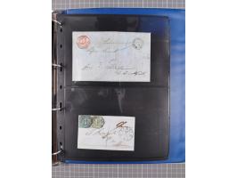 1852/65 (ca.), Sammlung der Nummernstempel ex Nr. 1 bis Nr. 415, überschlägig 700 Marken und 90 Briefe (teils Vorderseiten), 