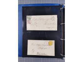 1852/65 (ca.), Sammlung der Nummernstempel ex Nr. 1 bis Nr. 415, überschlägig 700 Marken und 90 Briefe (teils Vorderseiten), 