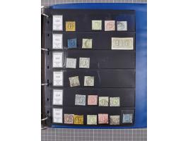 1852/65 (ca.), Sammlung der Nummernstempel ex Nr. 1 bis Nr. 415, überschlägig 700 Marken und 90 Briefe (teils Vorderseiten), 